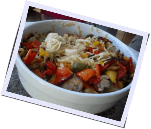 Fettuccine with Shrimp and Barbecued Vegetables