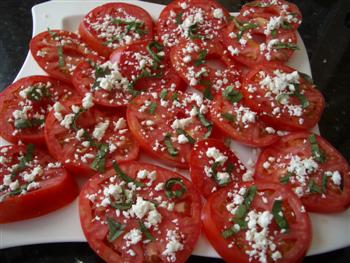 Tomatoes with Feta Cheese and Basil